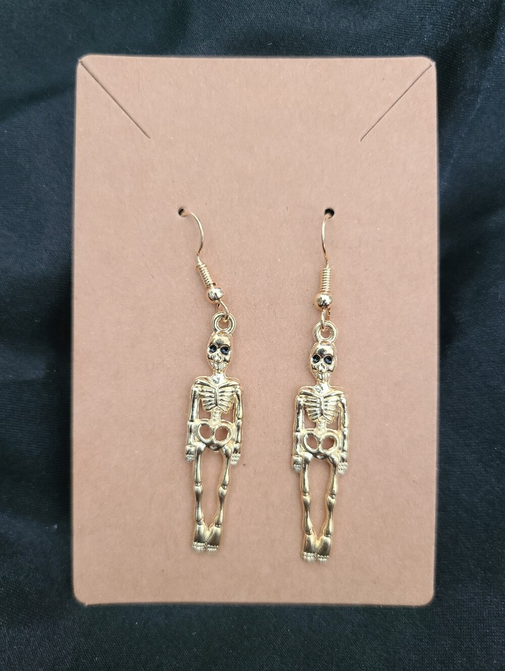 Gold Skeleton Earrings, Halloween Earrings, Spooky Season, Fall